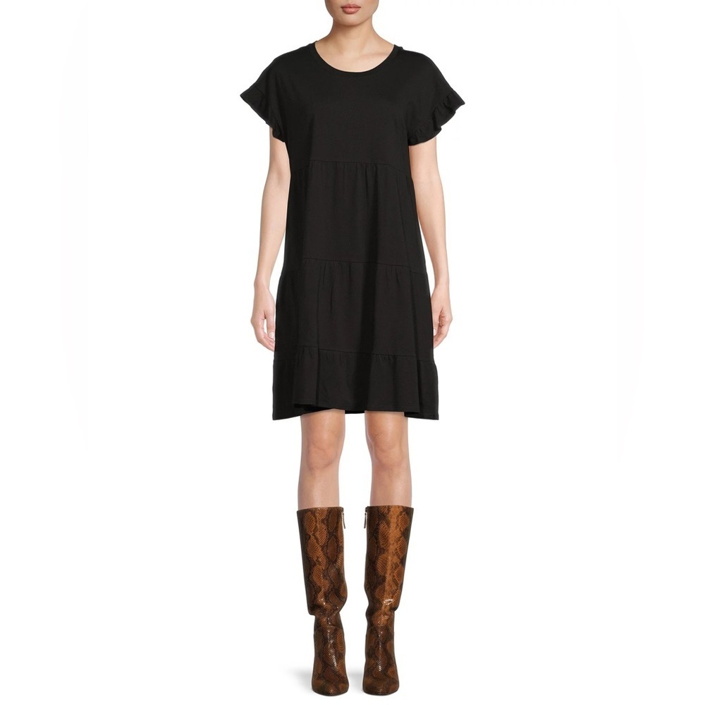 Casual Black tiered dress large